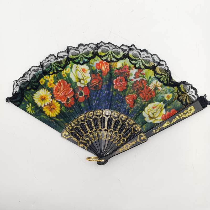 Vintage flower pattern Chinese hand fan
