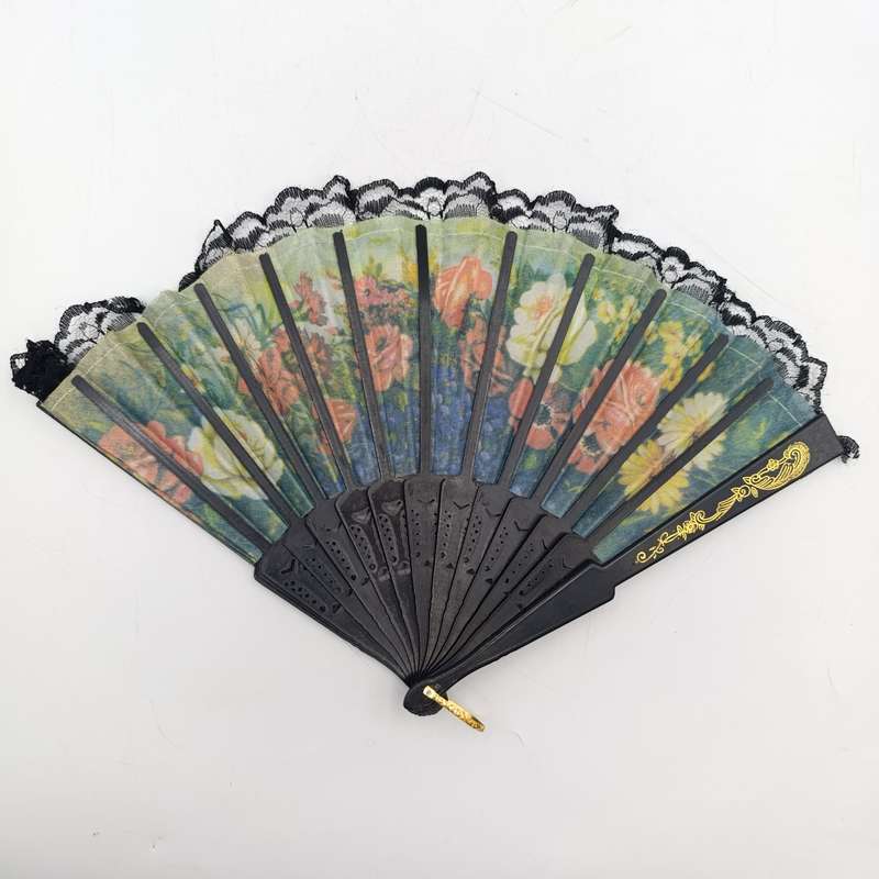 Vintage flower pattern Chinese hand fan
