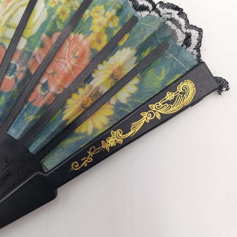 Vintage flower pattern Chinese hand fan