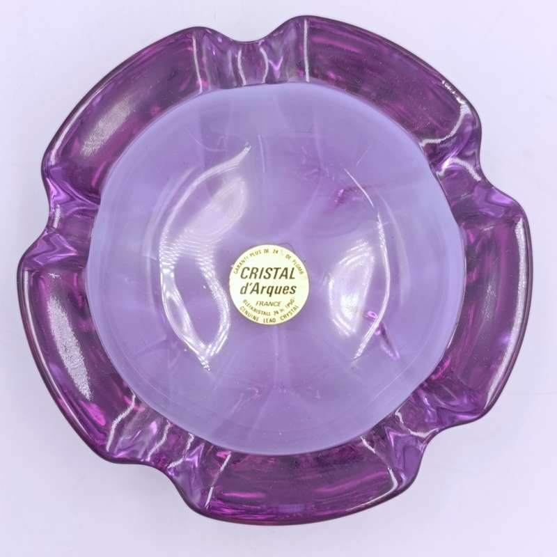 Vintage Lilas crystal ashtray in box