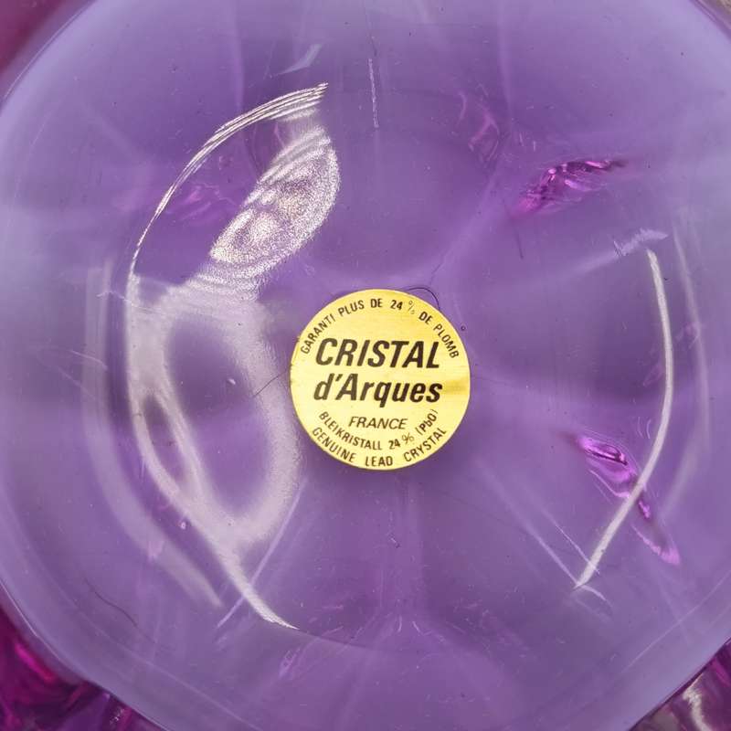 Vintage Lilas crystal ashtray in box