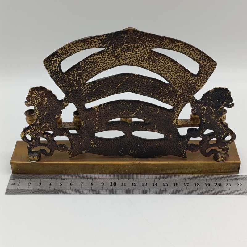 Vintage brass hanukkah menorah candle holder