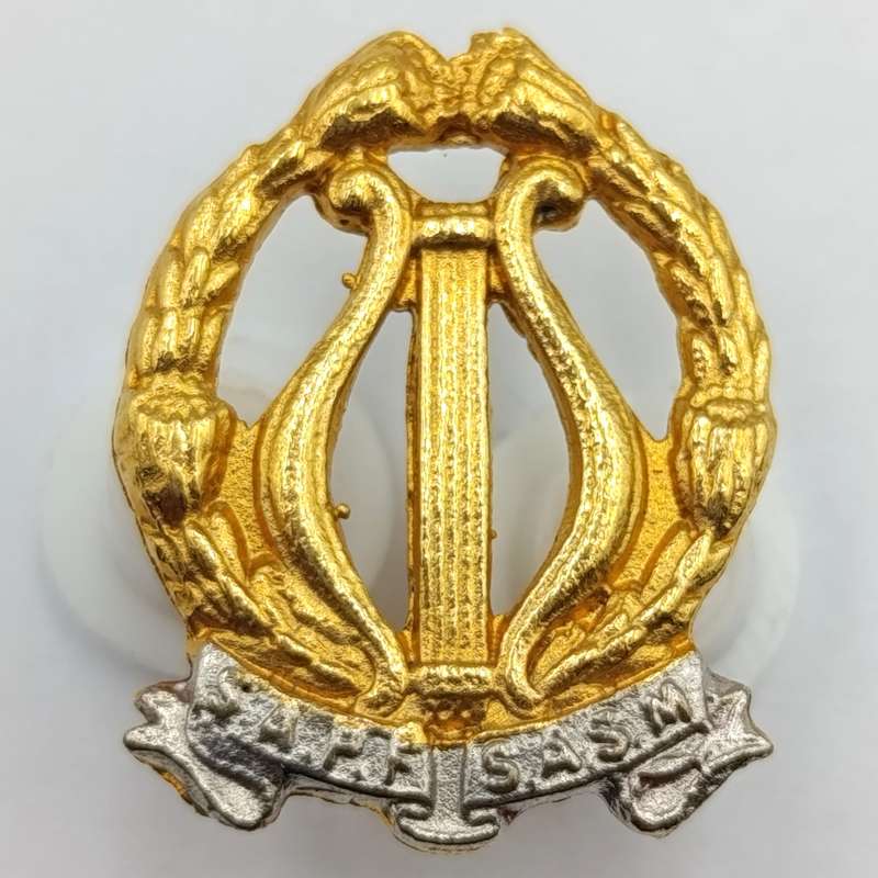 Lot of 3 SA Army Permanent Force band collar badges - mess dress