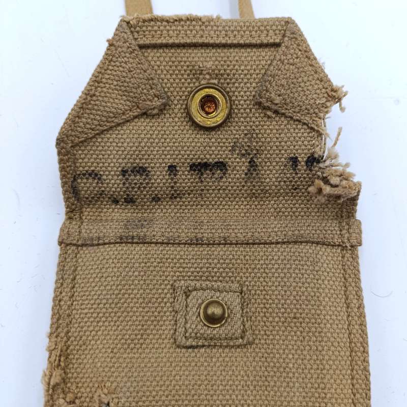 WW2 SA Union Defence Force pouch with military issued slide Ruler
