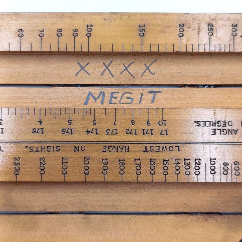 WW2 SA Union Defence Force pouch with military issued slide Ruler