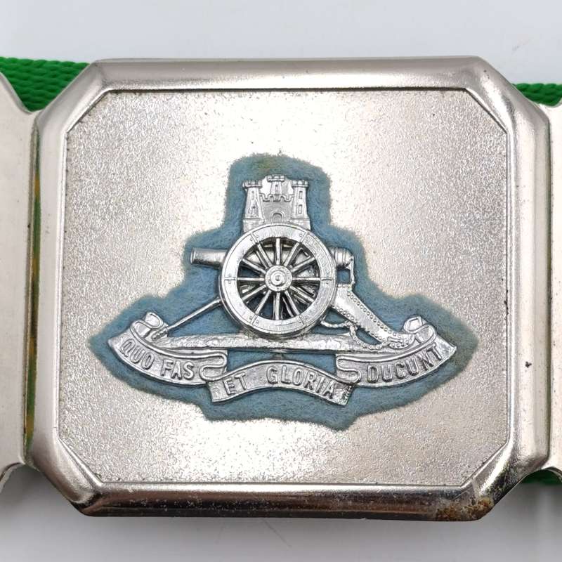 Cape Garrison Artillery stable belt buckle with commandos colour belt