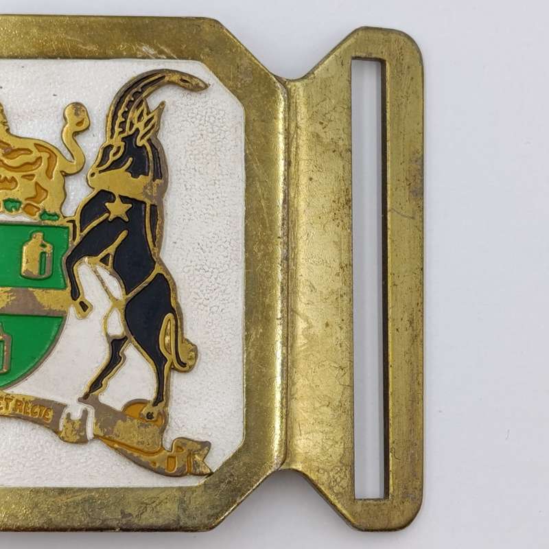 Unusual Johannesburg coat of arms stable belt buckle