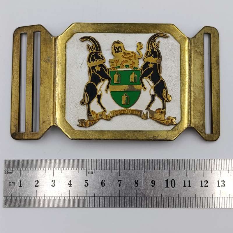Unusual Johannesburg coat of arms stable belt buckle