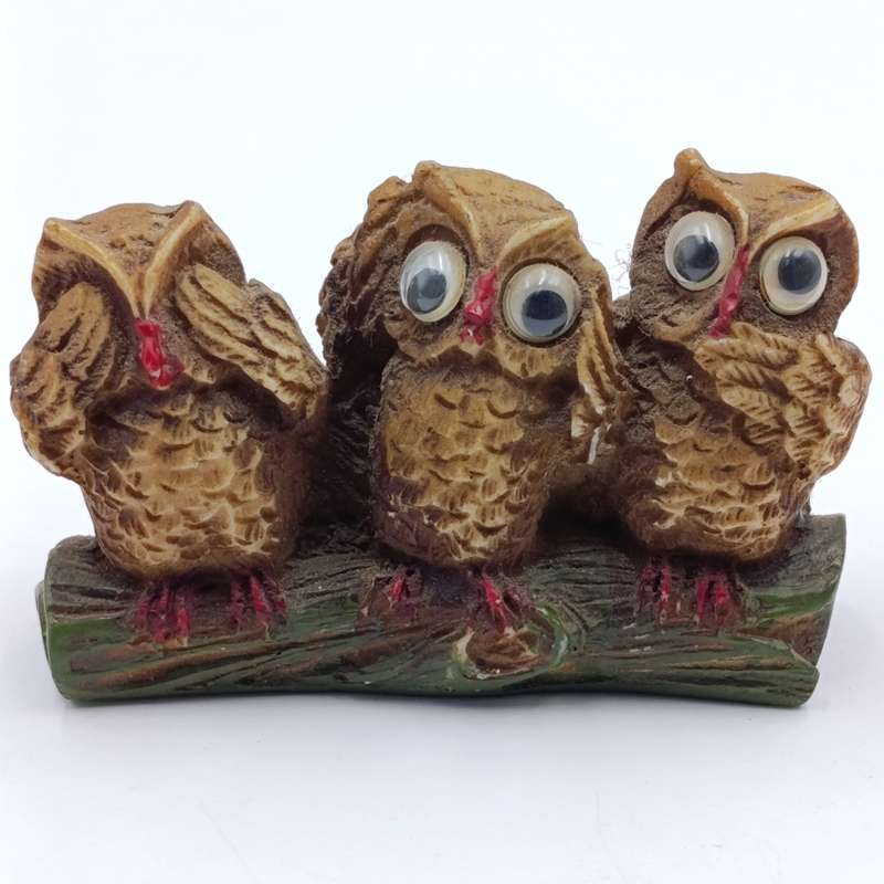 See no evil, hear no evil, speak no evil owl figurine