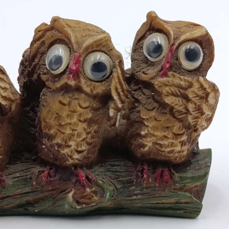 See no evil, hear no evil, speak no evil owl figurine