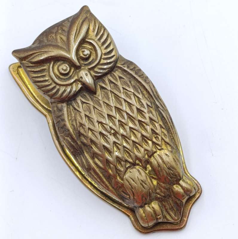 Vintage brass owl paper clip