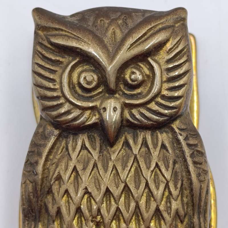 Vintage brass owl paper clip