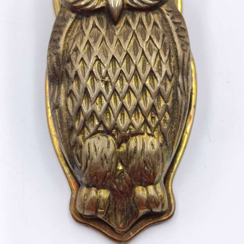 Vintage brass owl paper clip