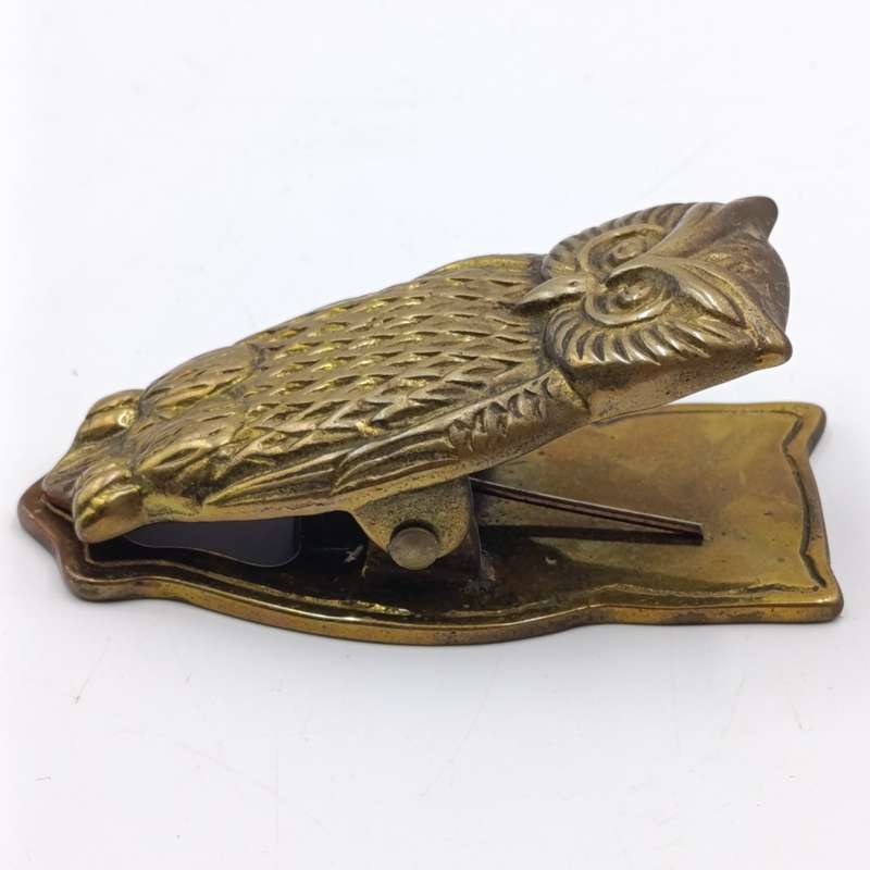 Vintage brass owl paper clip