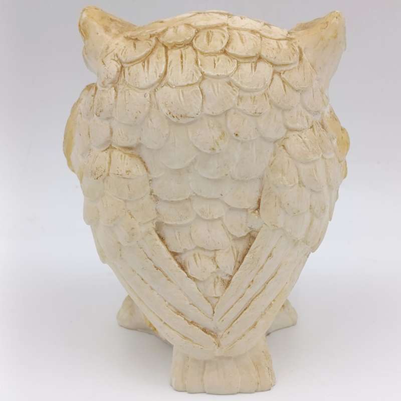 Beautiful white Stonelite owl figurine - Height 12cm