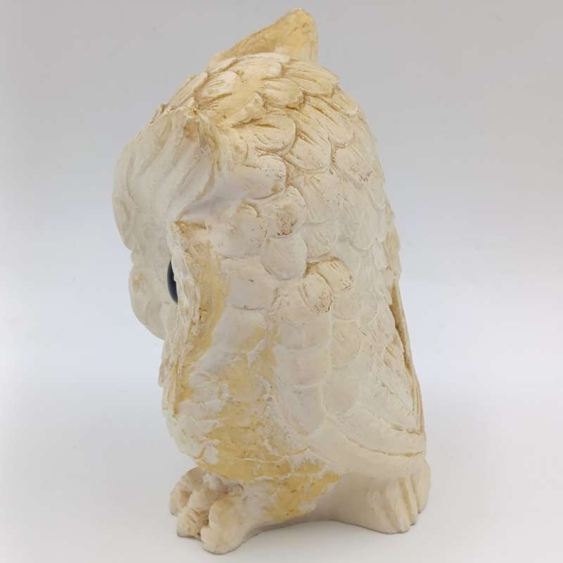 Beautiful white Stonelite owl figurine - Height 12cm