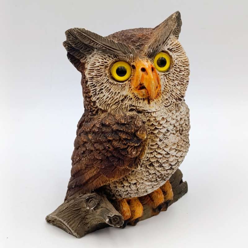Handpainted resin owl figurine