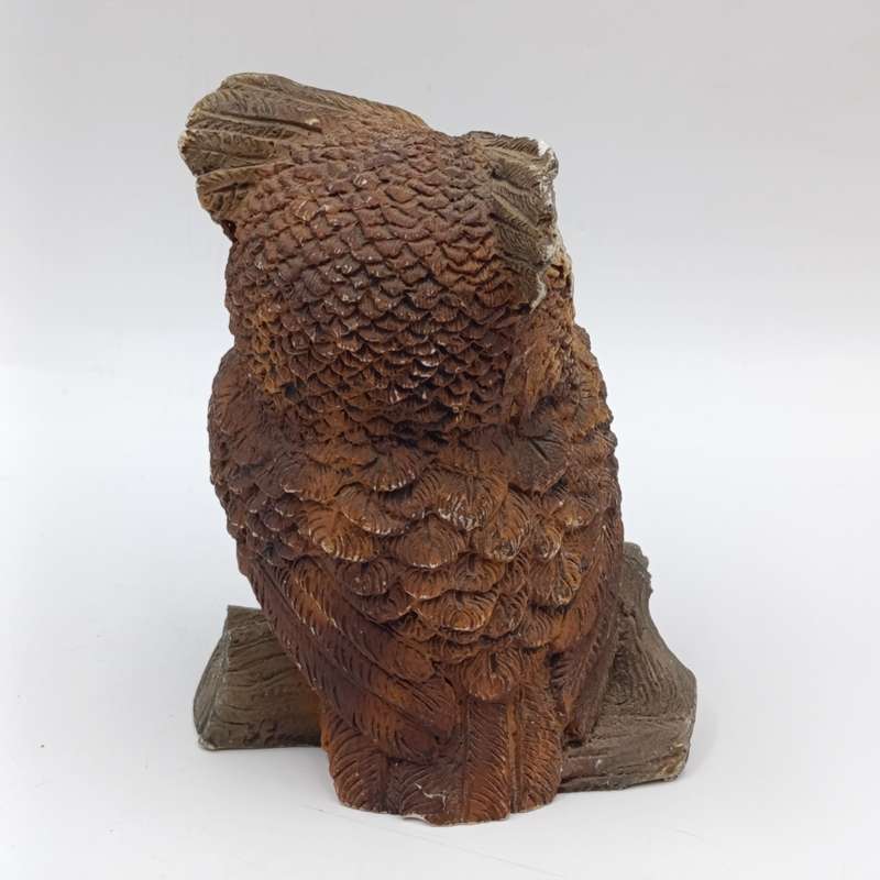 Handpainted resin owl figurine