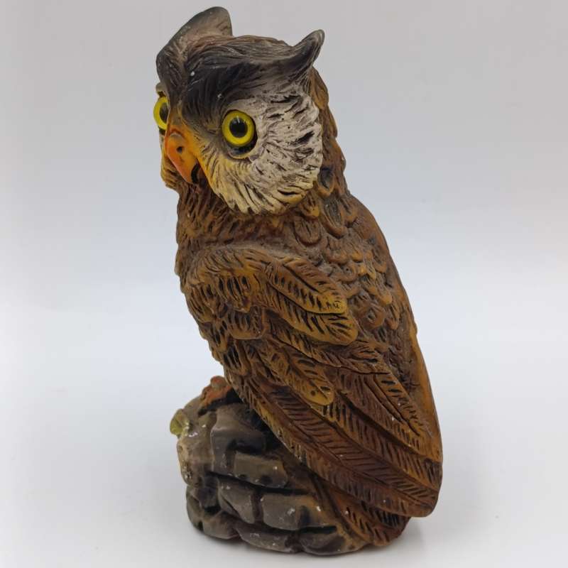 Handpainted resin owl figurine