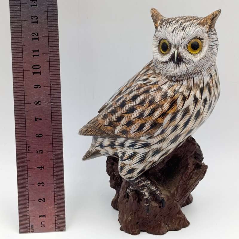 Handpainted resin owl figurine