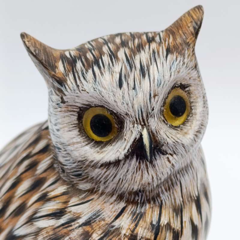 Handpainted resin owl figurine
