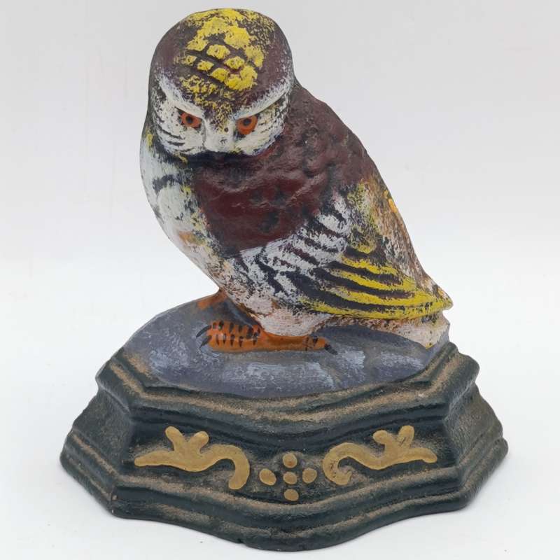Vintage Cast iron owl door stopper