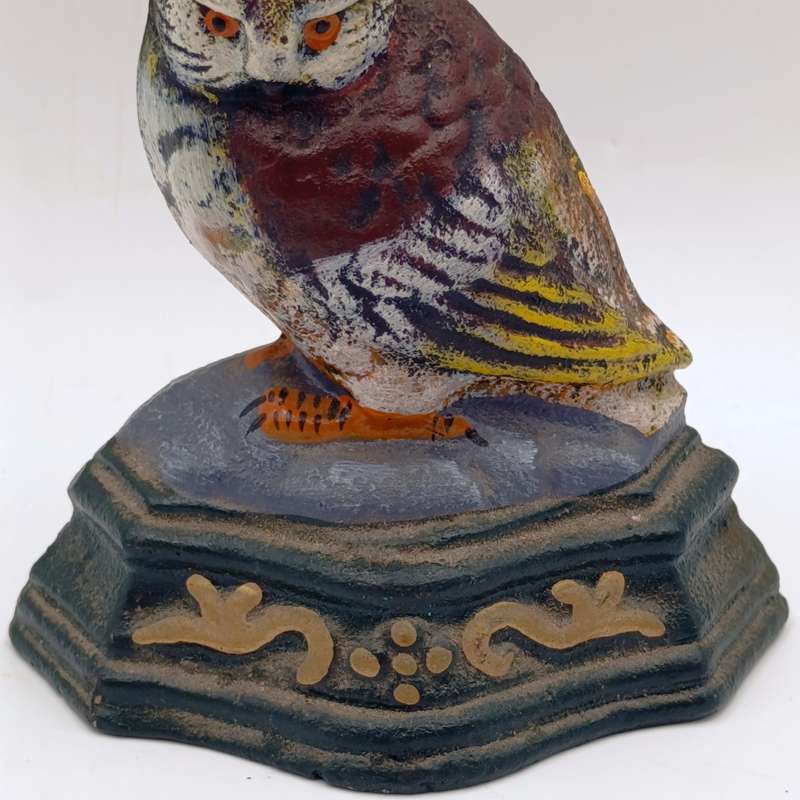 Vintage Cast iron owl door stopper