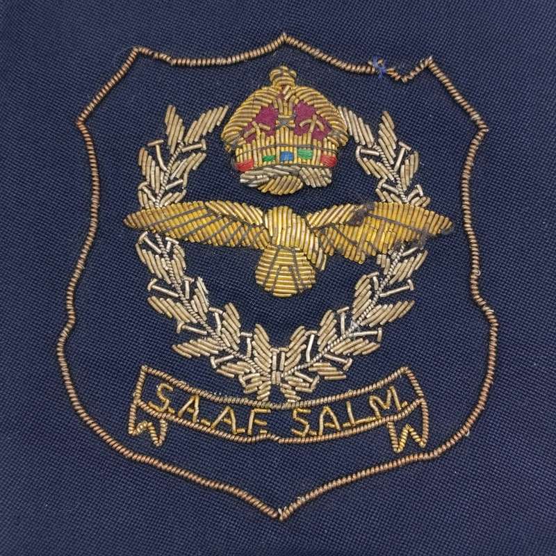 WW2 SA Air Force bullion wire cloth badge 