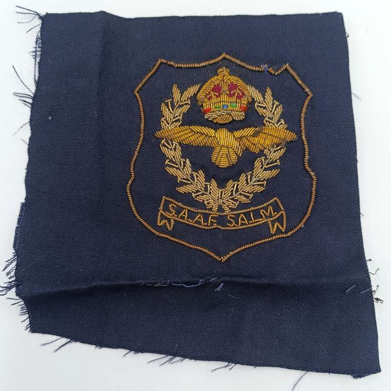 WW2 SA Air Force bullion wire cloth badge 