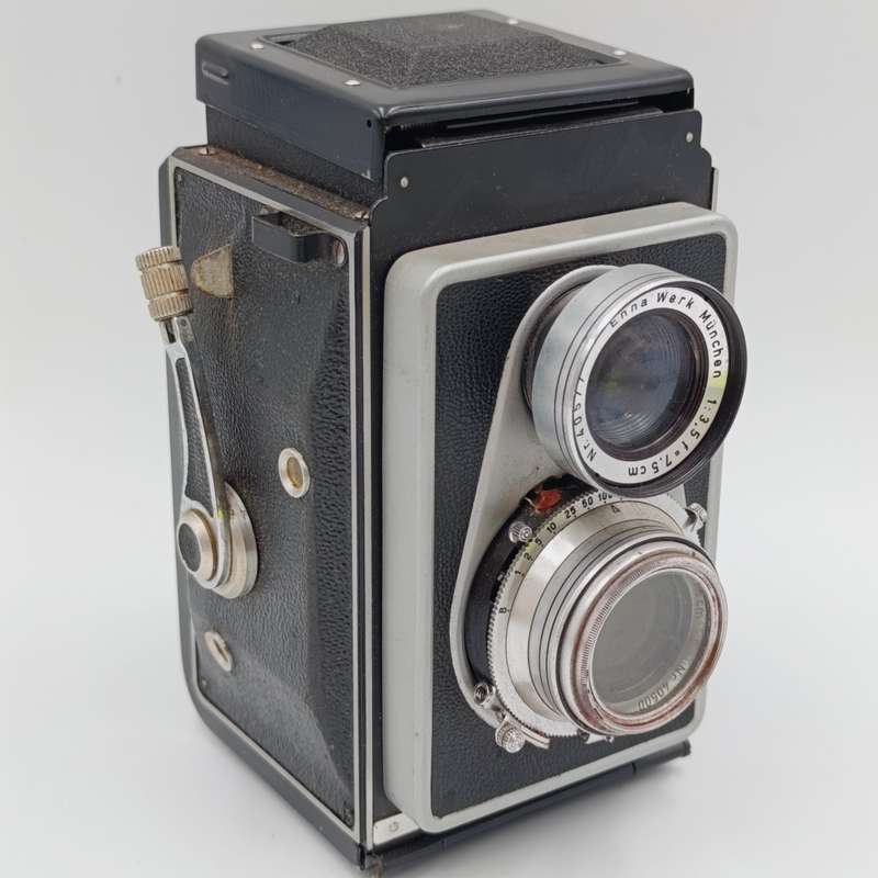 Rollop lippische camerafabric camera in original leather case - excellent condition