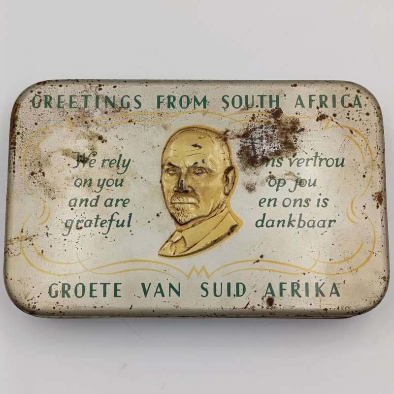 Greetings from South Africa WW2 Jan Smuts tin