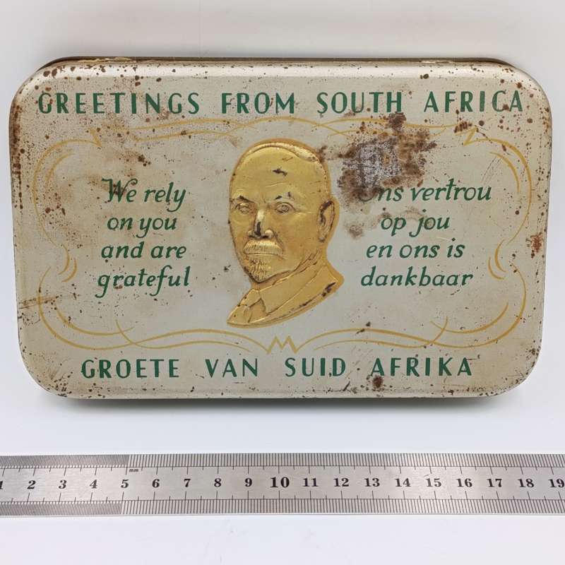 Greetings from South Africa WW2 Jan Smuts tin