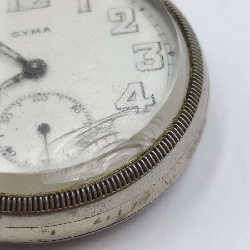 Vintage Cyma pocket watch with Nickel case - working