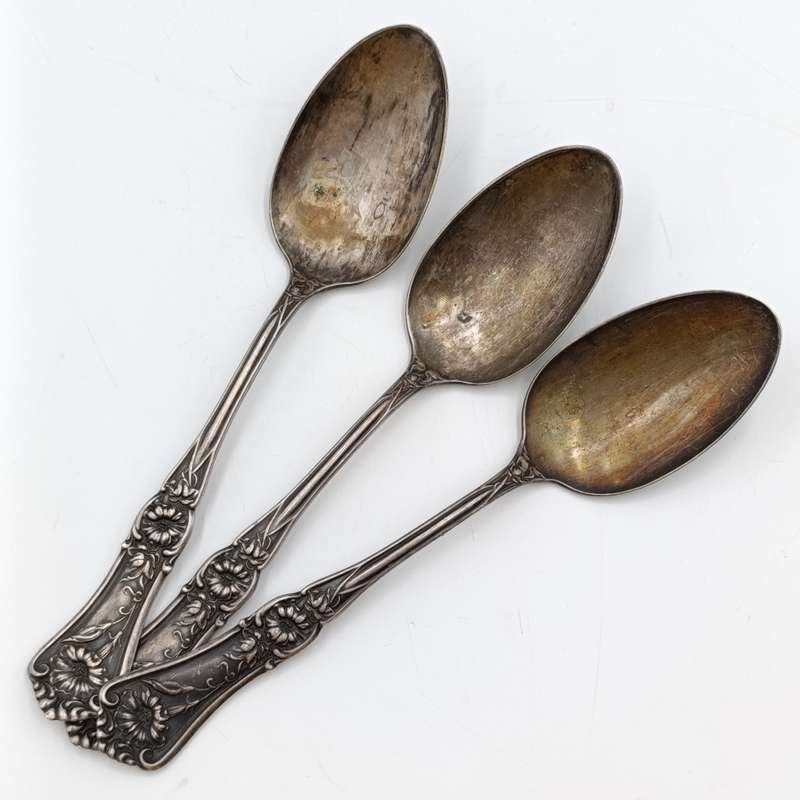 Lot of 3 Wm A ROGERS SXR large tablespoons - marked Patent of 1708