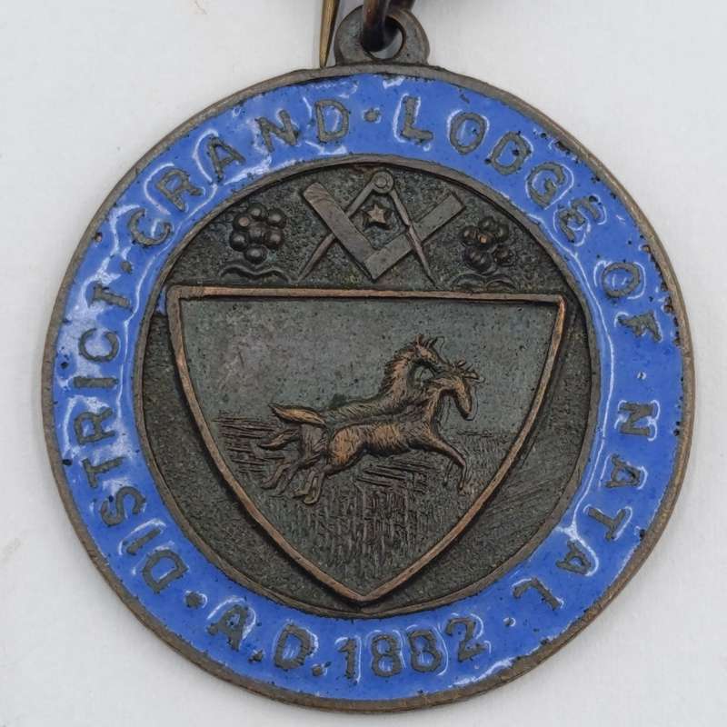 1882 Grand lodge of Natal Masonic medal with charity bar - Issued to WJ Burger