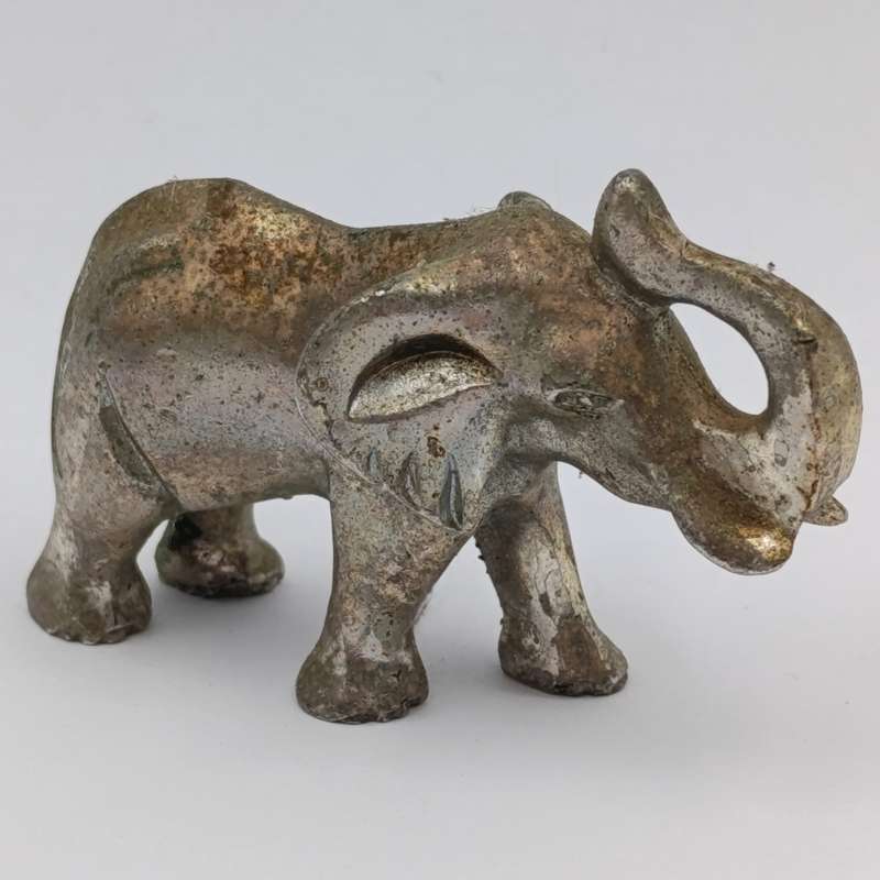 Lion and Elephant miniature figurines - metal