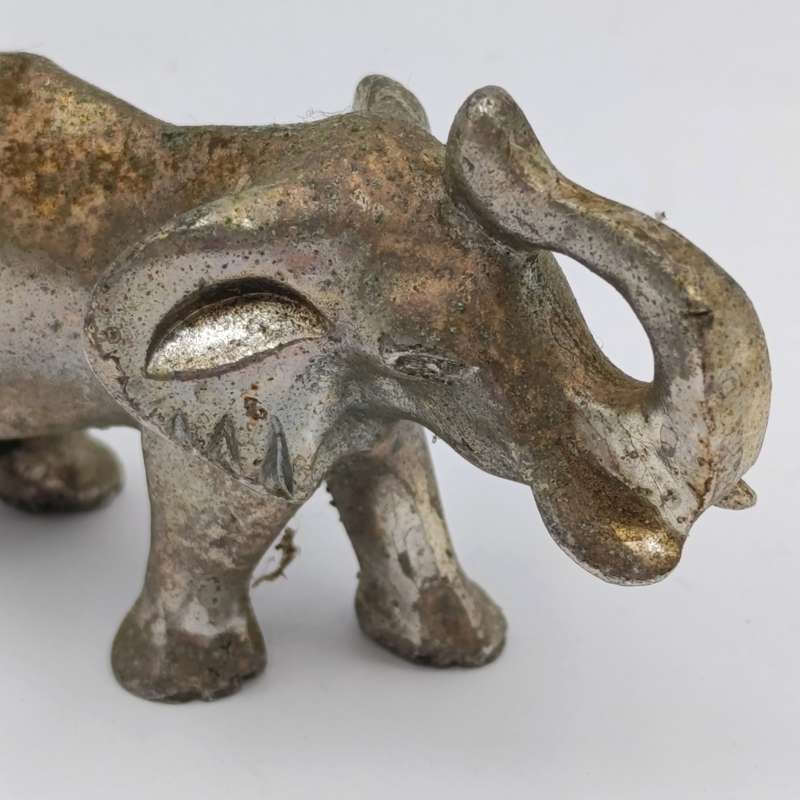 Lion and Elephant miniature figurines - metal