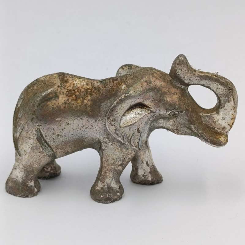 Lion and Elephant miniature figurines - metal