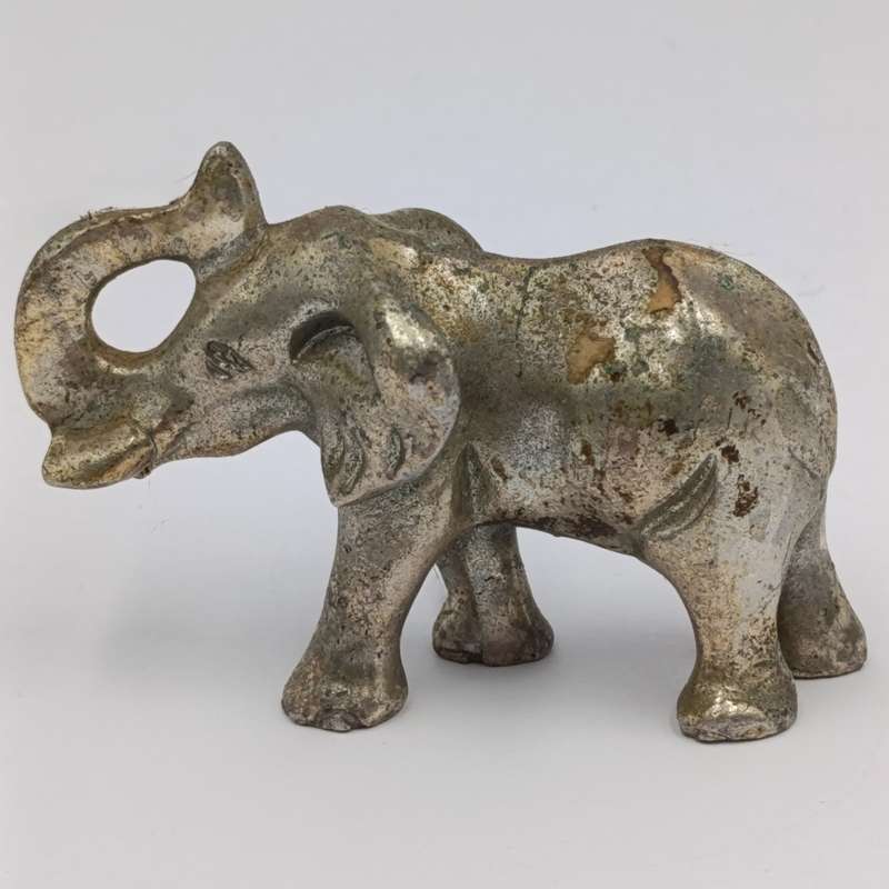 Lion and Elephant miniature figurines - metal