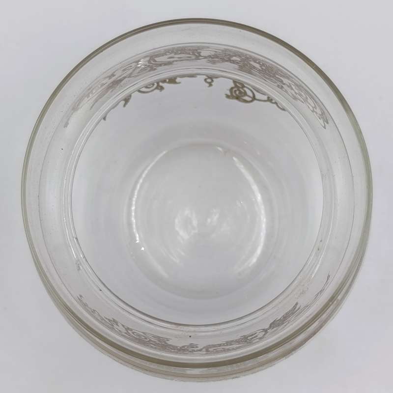 Vintage glass sugar bowl with silver cladding and silverplated