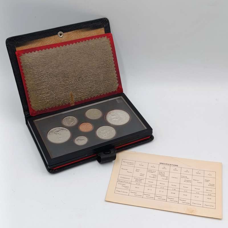 Canadian 1980 coin set with both silver and nickel dollars