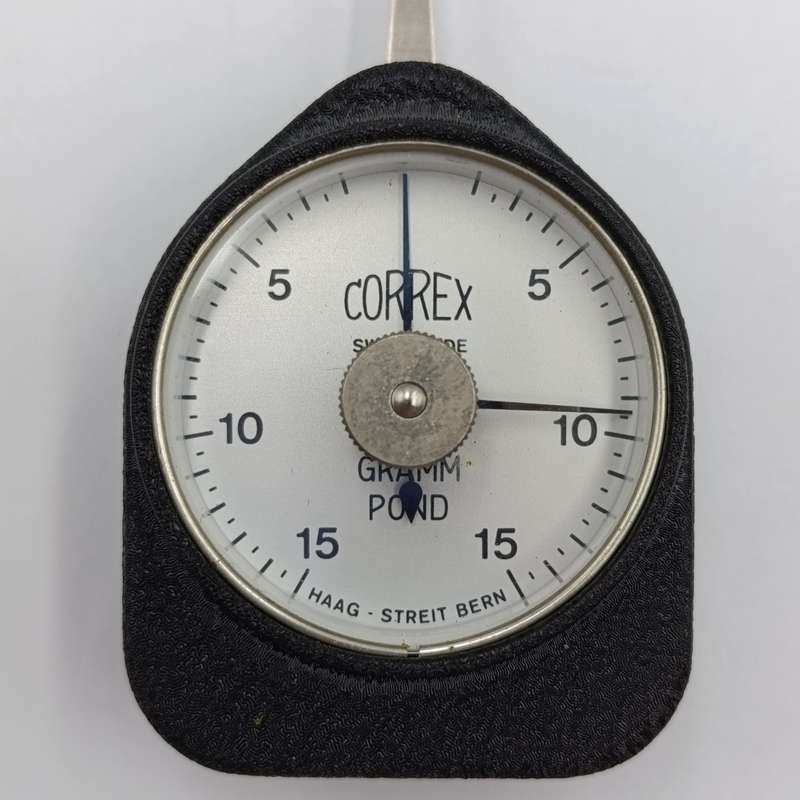 Correx tension gauge - used to measure force and calibrate small mechanisms - in original box