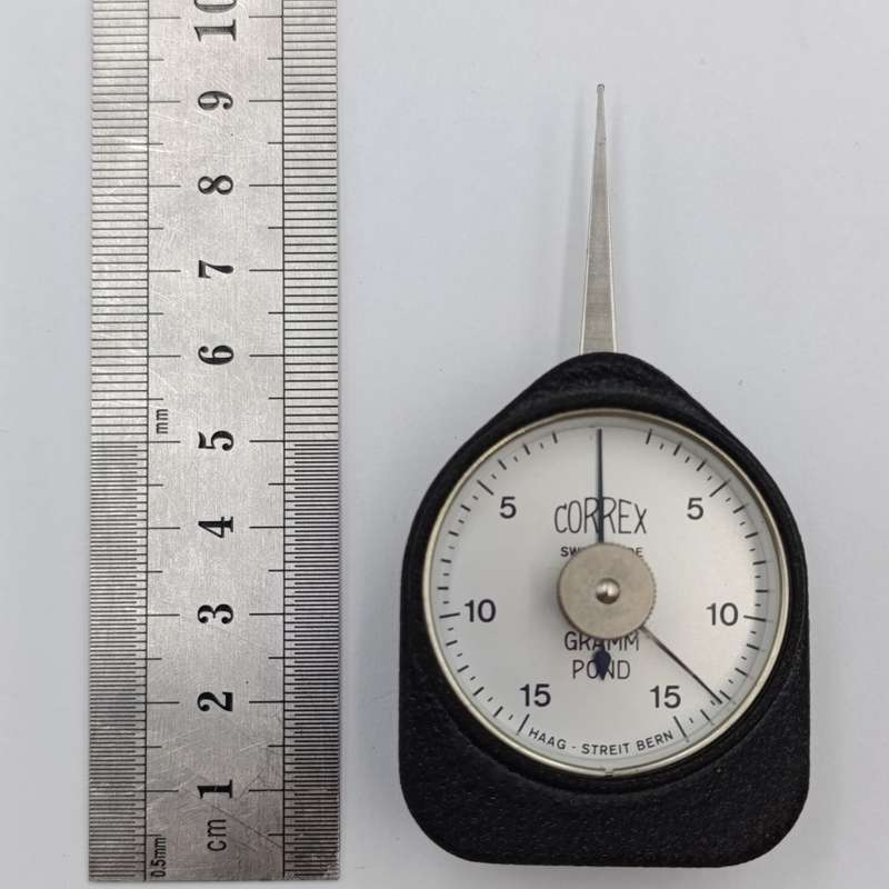 Correx tension gauge - used to measure force and calibrate small mechanisms - in original box