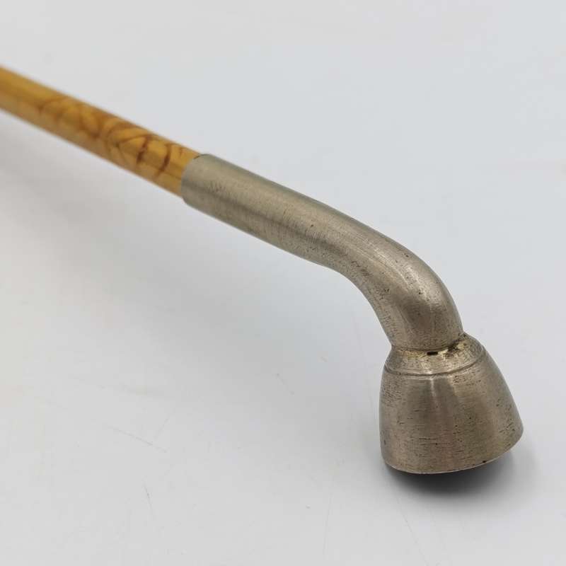 Vintage bamboo and metal opium smoking pip