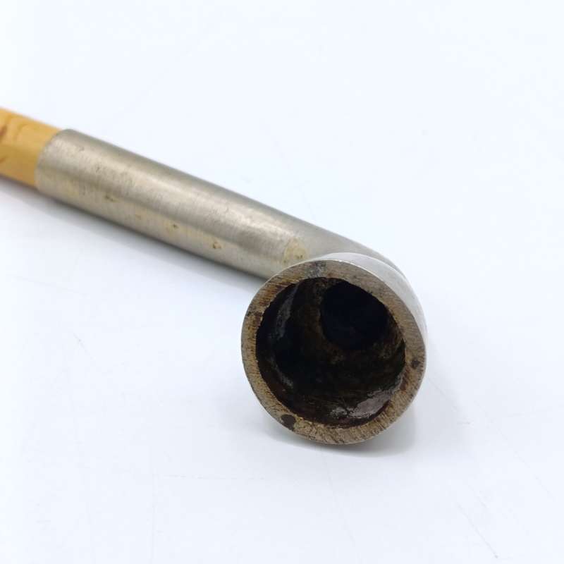 Vintage bamboo and metal opium smoking pip