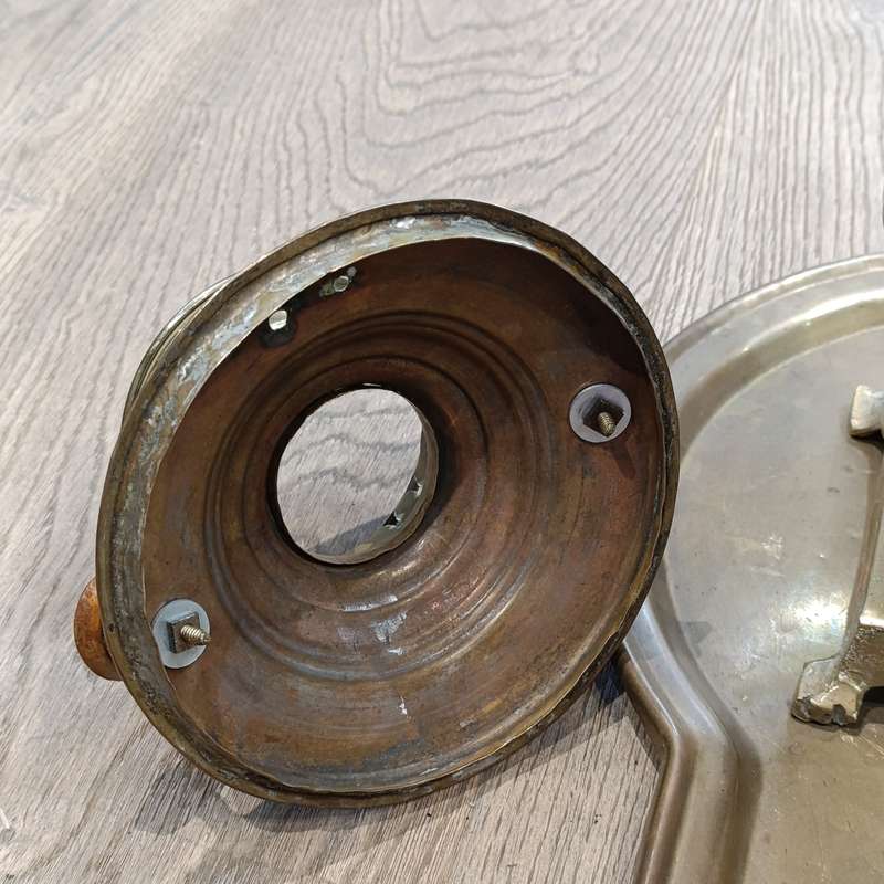 Vintage brass Russian Samover with teapot, drip tray and bowl