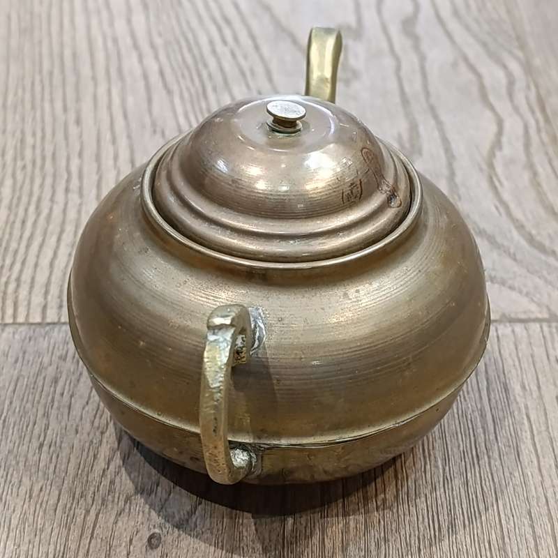 Vintage brass Russian Samovar with teapot, drip ray and bowl