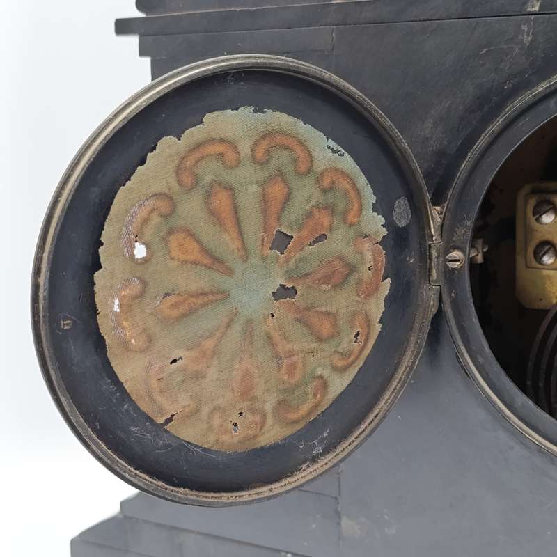 Antique Lavine Brothers Johannesburg marble stone mantle clock - runs and stops