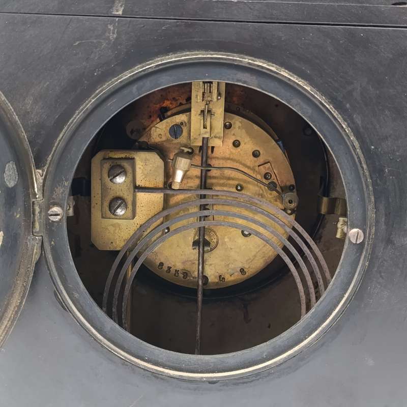 Antique Lavine Brothers Johannesburg marble stone mantle clock - runs and stops