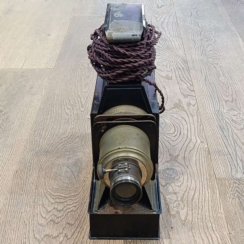 Antique Magic Lantern projector with 56 glass slides